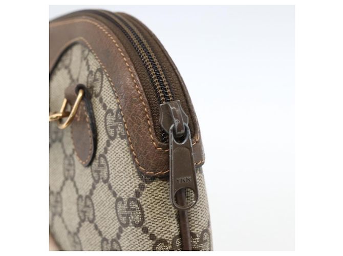 Borsa Sherry Line GG Supreme Web di GUCCI in PVC beige e oro 904 02 047 Auth ka2077 D'oro - vista 14
