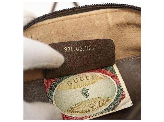 Borsa Sherry Line GG Supreme Web di GUCCI in PVC beige e oro 904 02 047 Auth ka2077 D'oro - vista 20