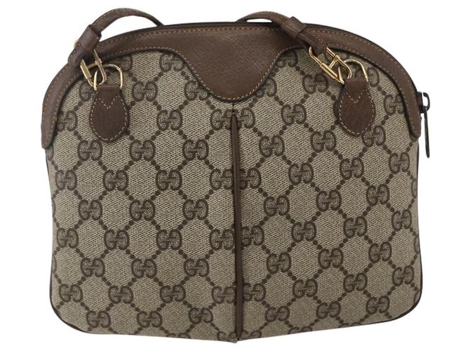 Borsa Sherry Line GG Supreme Web di GUCCI in PVC beige e oro 904 02 047 Auth ka2077 D'oro - vista 3