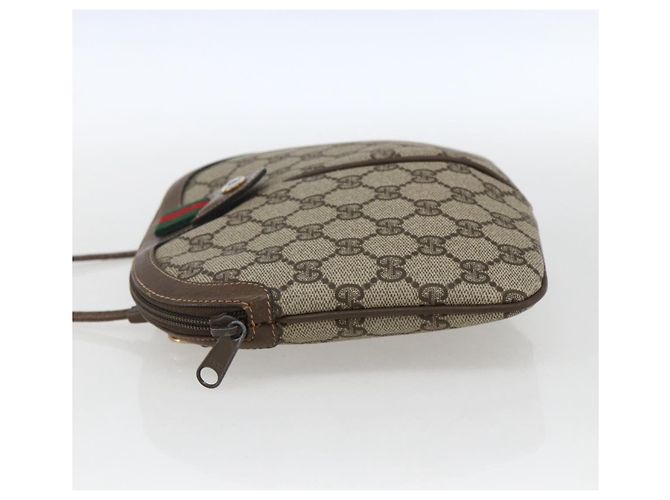 Borsa Sherry Line GG Supreme Web di GUCCI in PVC beige e oro 904 02 047 Auth ka2077 D'oro - vista 4