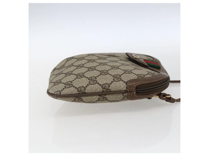 Borsa Sherry Line GG Supreme Web di GUCCI in PVC beige e oro 904 02 047 Auth ka2077 D'oro - vista 5