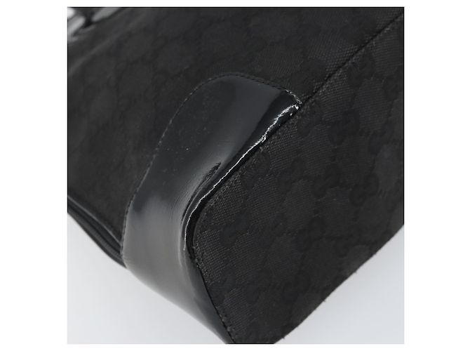 Bolso Tote GG Canvas Gucci Negro Dorado 002 1122 3444 Auth 170298 - vista 11