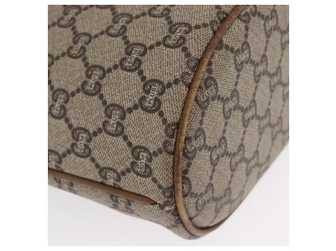 Borsa a Spalla GUCCI GG Plus Supreme PVC Beige Oro Auth ka2009 D'oro - vista 10