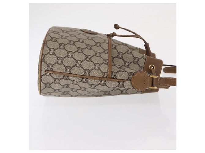 Borsa a Spalla GUCCI GG Plus Supreme PVC Beige Oro Auth ka2009 D'oro - vista 4