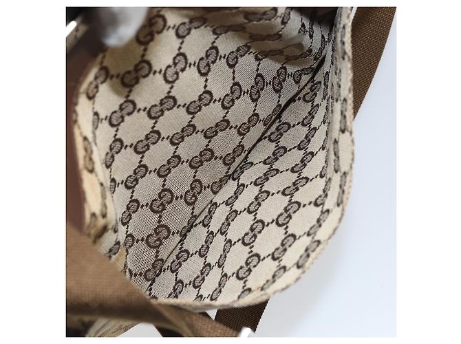 Borsa a Spalla GG Canvas Gucci Beige Argento 27639 Auth 170299 - vista 22