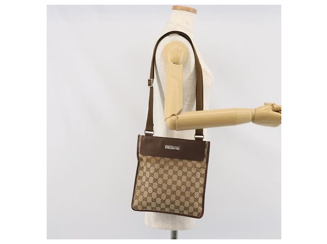 Borsa a Spalla GG Canvas Gucci Beige Argento 27639 Auth 170299 - vista 24