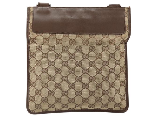 Borsa a Spalla GG Canvas Gucci Beige Argento 27639 Auth 170299 - vista 3