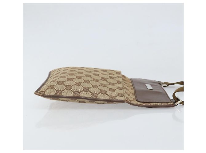 Borsa a Spalla GG Canvas Gucci Beige Argento 27639 Auth 170299 - vista 4