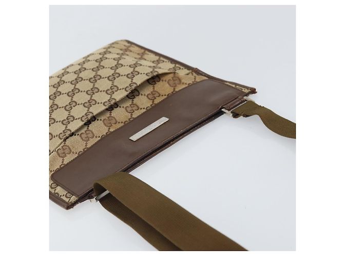 Borsa a Spalla GG Canvas Gucci Beige Argento 27639 Auth 170299 - vista 6