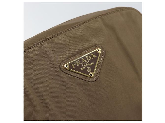 Borsa a Spalla con Catena Prada in Nylon Marrone Oro Auth bs33167 D'oro - vista 15