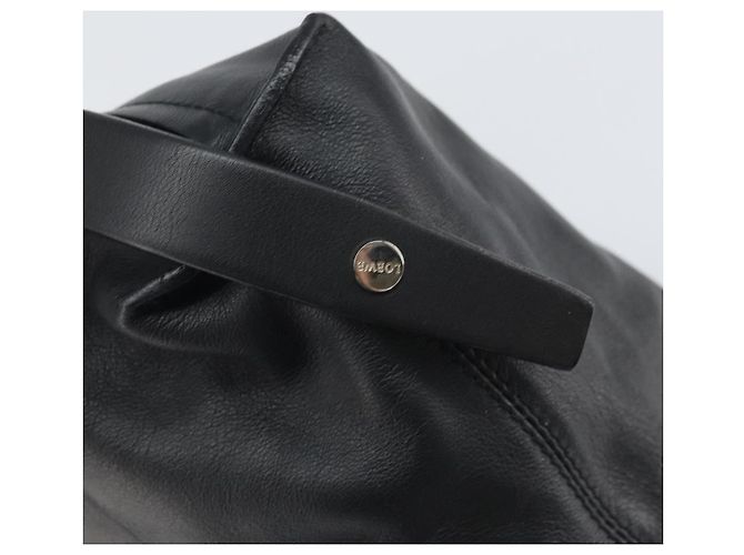 Borsa a mano LOEWE in pelle nera argento autentica 169484 Nero - vista 10