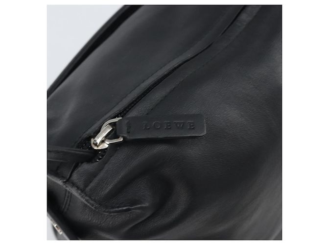 Borsa a mano LOEWE in pelle nera argento autentica 169484 Nero - vista 11
