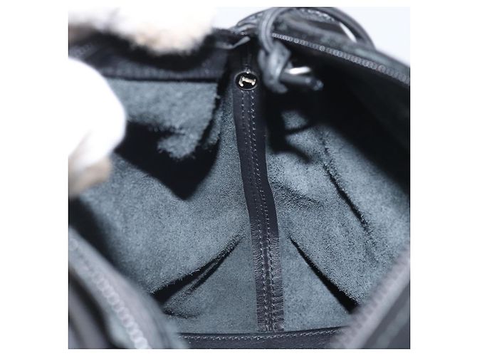 Borsa a mano LOEWE in pelle nera argento autentica 169484 Nero - vista 18