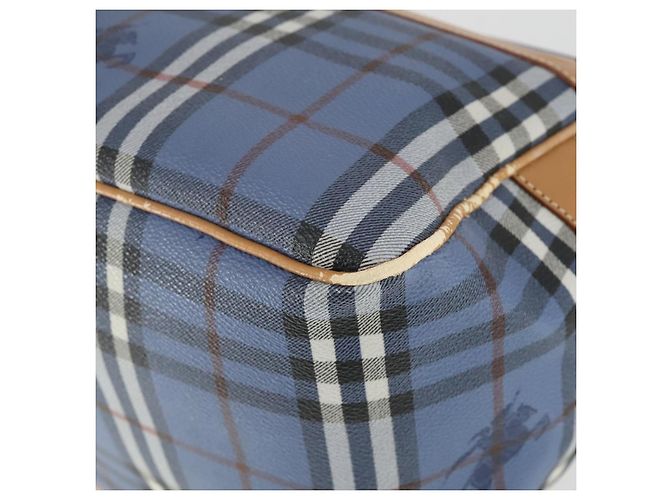 Borsa a Spalla Burberrys Nova Check PVC Blu Oro Auth BA9593 D'oro - vista 12