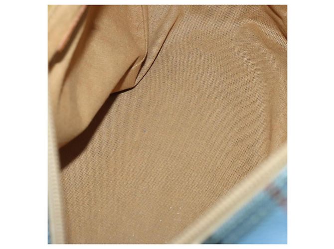 Borsa a Spalla Burberrys Nova Check PVC Blu Oro Auth BA9593 D'oro - vista 18