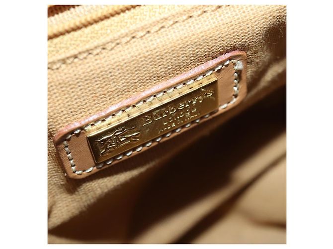 Borsa a Spalla Burberrys Nova Check PVC Blu Oro Auth BA9593 D'oro - vista 21