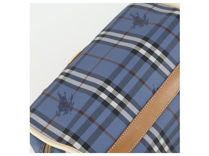 Borsa a Spalla Burberrys Nova Check PVC Blu Oro Auth BA9593 D'oro - vista 6