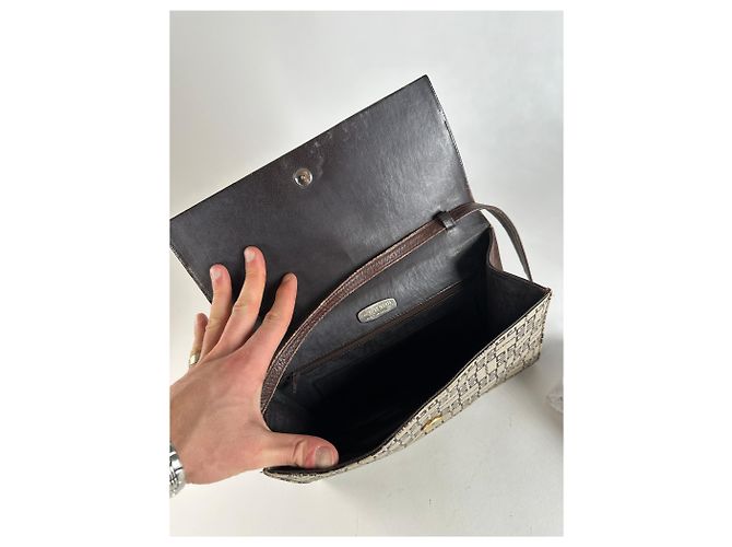 Bolso multiway de cuero monograma vintage Givenchy gris marrón Castaño - vista 11