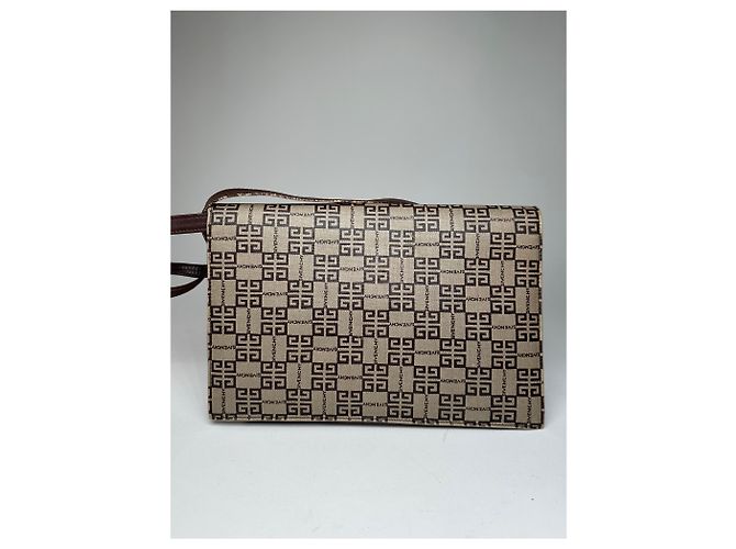 Bolso multiway de cuero monograma vintage Givenchy gris marrón Castaño - vista 14