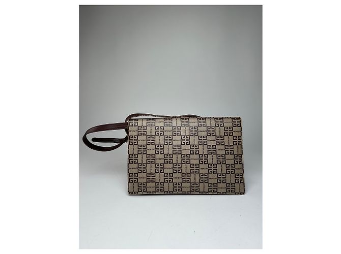 Bolso multiway de cuero monograma vintage Givenchy gris marrón Castaño - vista 2