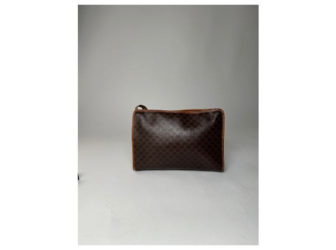 Céline Clutch de couro monograma Triomphe Celine Paris vintage marrom - vista 13