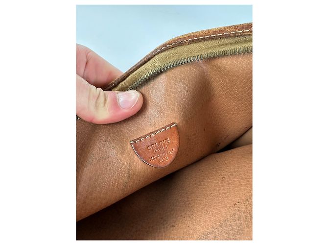 Céline Clutch de couro monograma Triomphe Celine Paris vintage marrom - vista 4