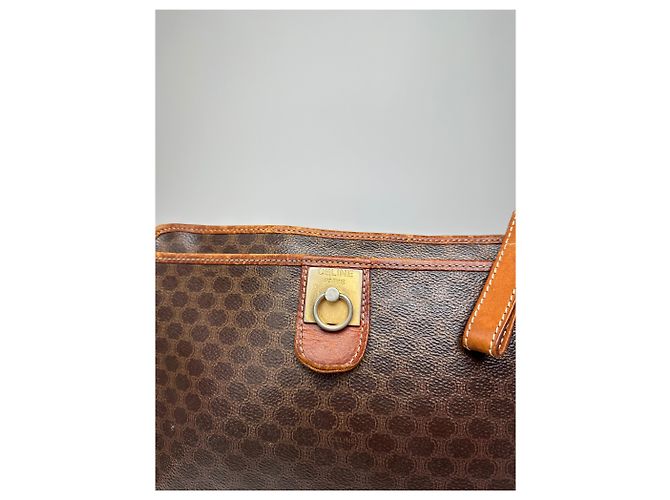 Céline Clutch de couro monograma Triomphe Celine Paris vintage marrom - vista 5