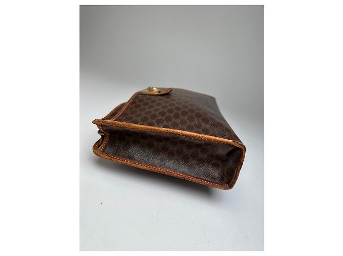 Céline Clutch de couro monograma Triomphe Celine Paris vintage marrom - vista 6