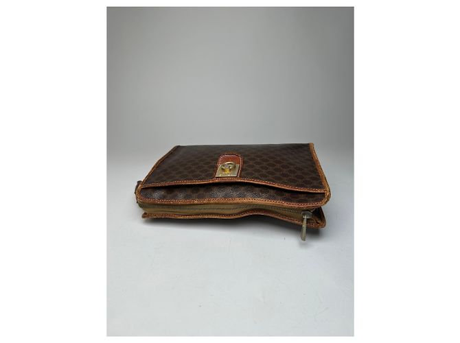 Céline Clutch de couro monograma Triomphe Celine Paris vintage marrom - vista 7