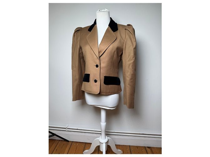 Vintage Givenchy Kurzjacke braun schwarz S/M Kamel - Ansicht 12