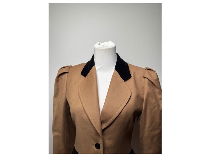 Vintage Givenchy Kurzjacke braun schwarz S/M Kamel - Ansicht 13