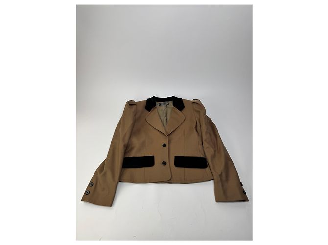 Vintage Givenchy Kurzjacke braun schwarz S/M Kamel - Ansicht 4