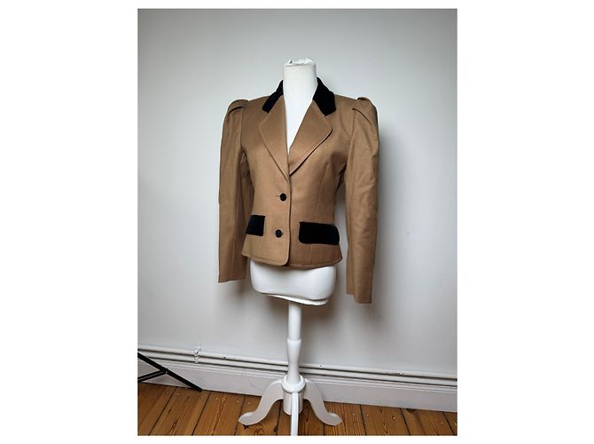 Vintage Givenchy Kurzjacke braun schwarz S/M Kamel - Ansicht 6
