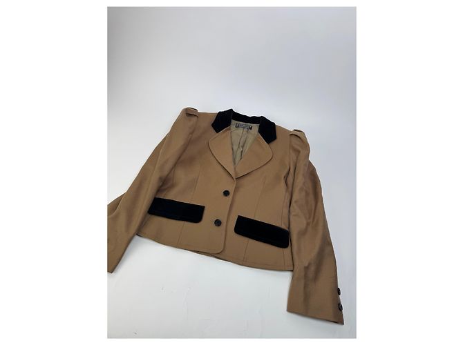 Vintage Givenchy Kurzjacke braun schwarz S/M Kamel - Ansicht 7