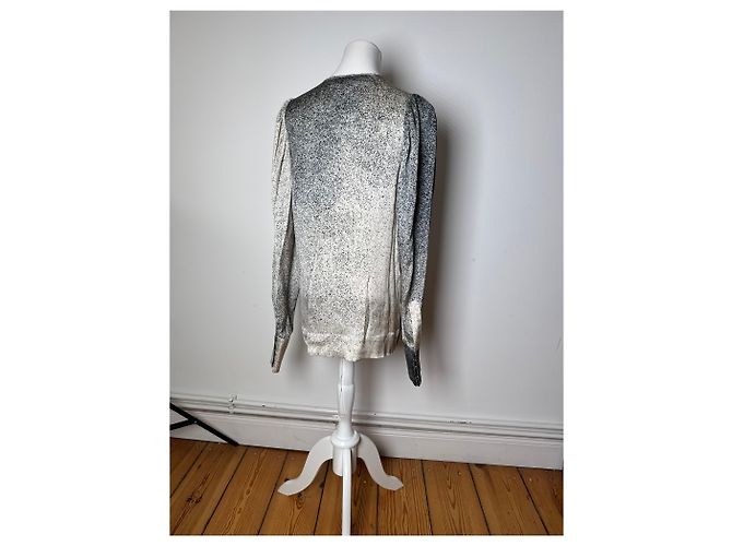 Stella Mc Cartney Camisa de seda Avstract Stella McCartney Gris/Negro/Blanco M - vista 3