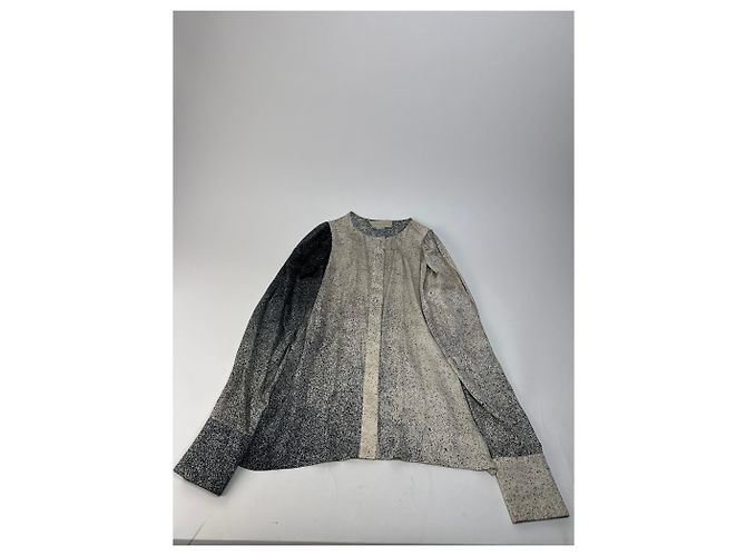 Stella Mc Cartney Camisa de seda Avstract Stella McCartney Gris/Negro/Blanco M - vista 4