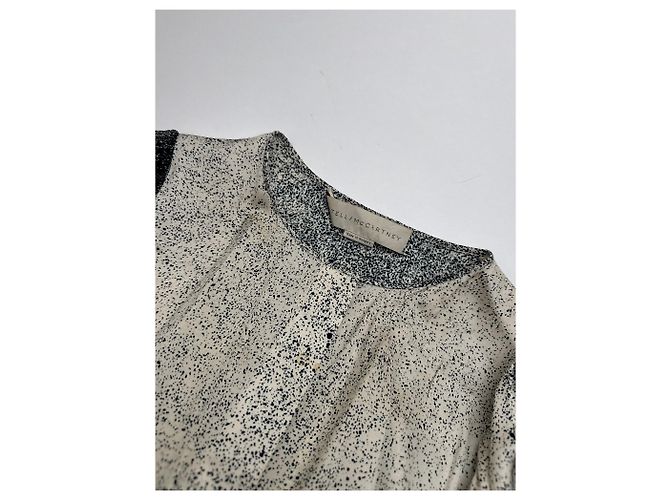 Stella Mc Cartney Camisa de seda Avstract Stella McCartney Gris/Negro/Blanco M - vista 6