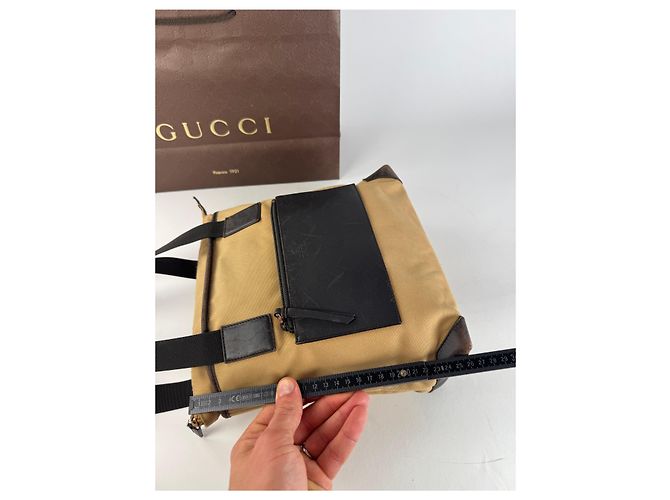 Vintage Gucci Canvas/Leder Handtasche in Kamelbraun - Ansicht 10