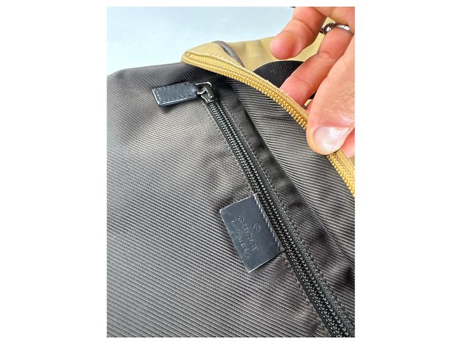 Vintage Gucci Canvas/Leder Handtasche in Kamelbraun - Ansicht 3