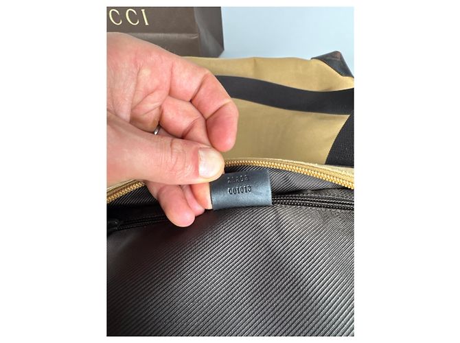 Vintage Gucci Canvas/Leder Handtasche in Kamelbraun - Ansicht 4