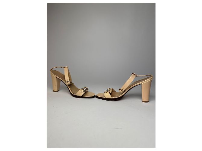 Vintage Gucci Lederpumps mit Pferdebit beige EU35C - Ansicht 2