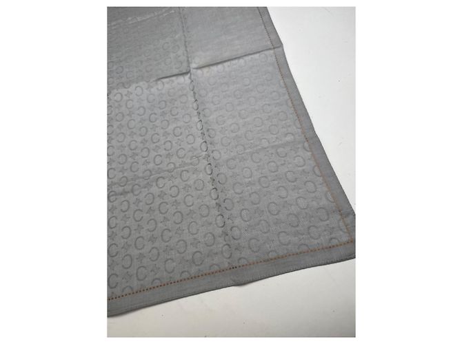 Céline Sciarpa Vintage Celine C Monogramma Argento Nero Grigio - vista 2