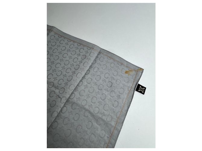 Céline Sciarpa Vintage Celine C Monogramma Argento Nero Grigio - vista 3