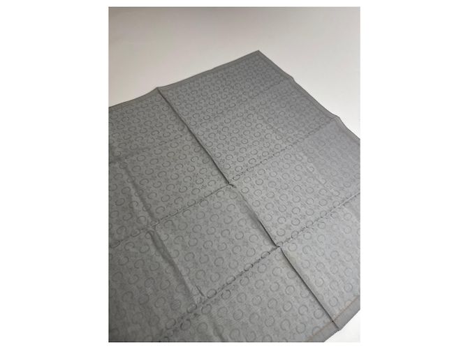 Céline Sciarpa Vintage Celine C Monogramma Argento Nero Grigio - vista 5