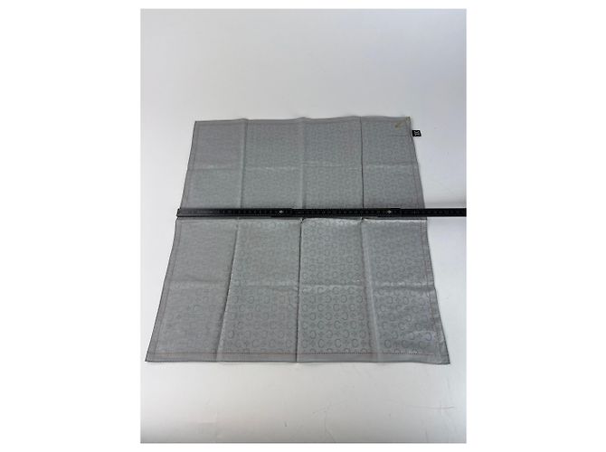 Céline Sciarpa Vintage Celine C Monogramma Argento Nero Grigio - vista 7