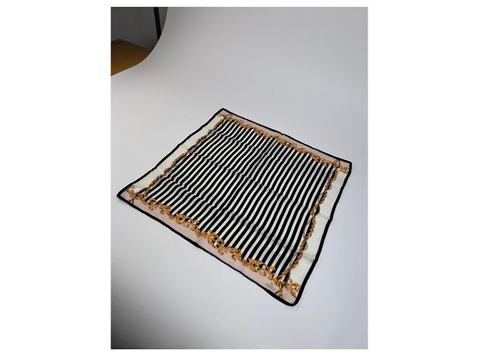 Sciarpa Stripes Vintage Fendi Nero Bianco Oro - vista 5