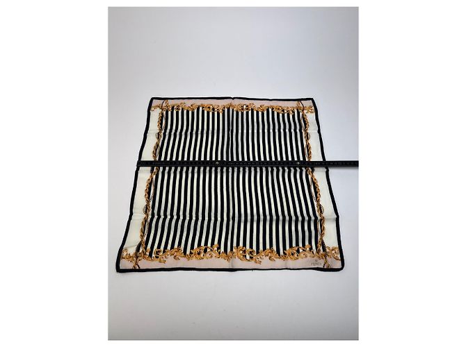 Sciarpa Stripes Vintage Fendi Nero Bianco Oro - vista 7