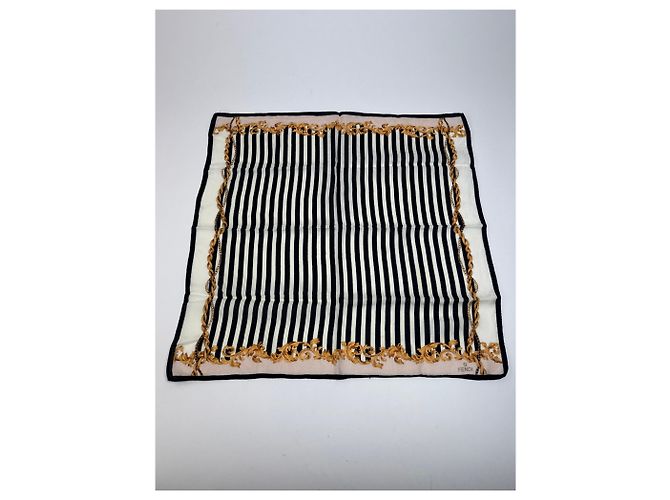 Sciarpa Stripes Vintage Fendi Nero Bianco Oro - vista 9