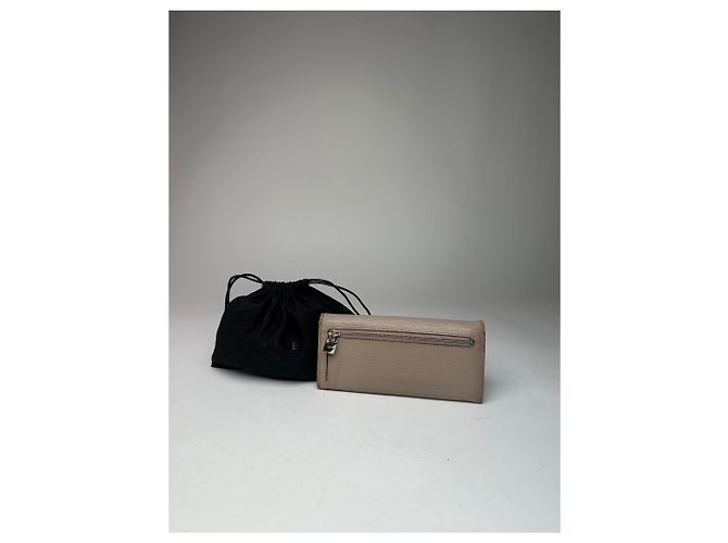 Vintage Loewe Leather Long Wallet Beige Grey - view 2