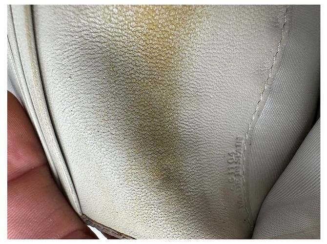 Vintage Loewe Leather Long Wallet Beige Grey - view 9